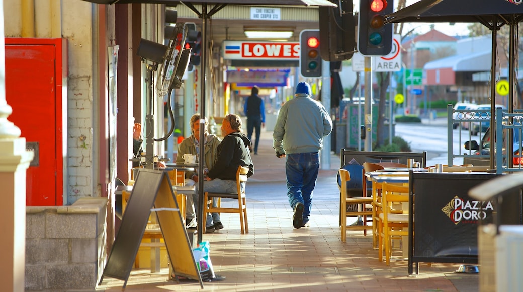 Cessnock showing street scenes, café lifestyle and signage