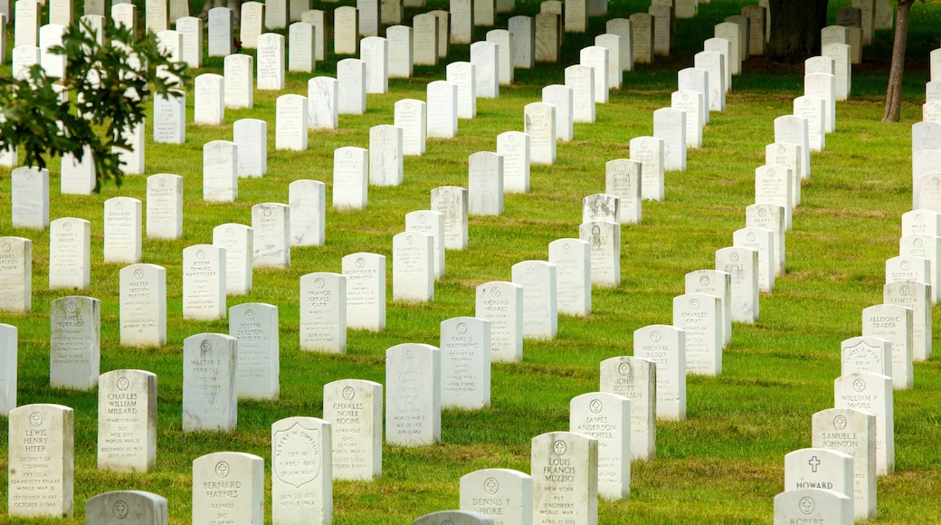 Arlington National Cemetery presenterar ett minnesmonument och en kyrkogård