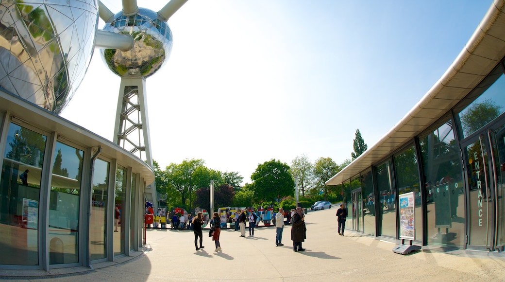 Atomium showing a city