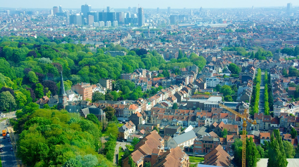 Atomium showing a city