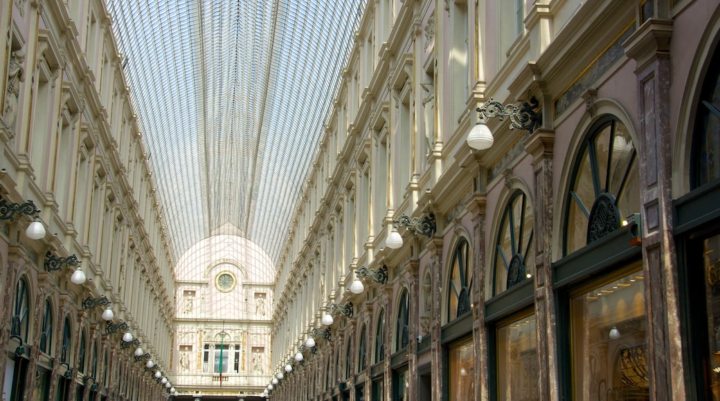 Galeries Royales Saint-Hubert which includes heritage architecture and interior views