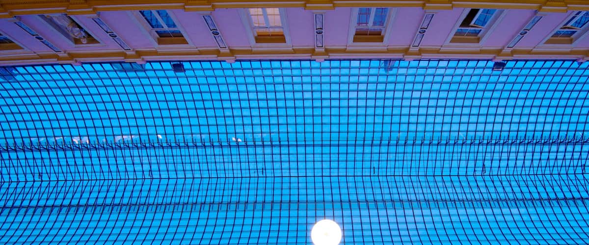 Galeries St. Hubert which includes interior views