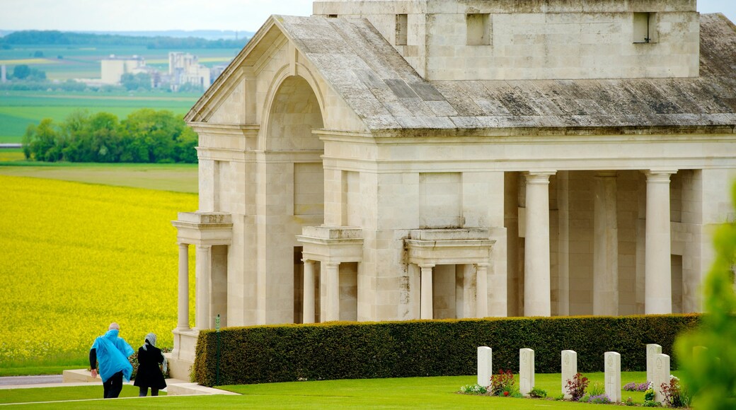 Villers-Bretonneux featuring a memorial, a church or cathedral and heritage architecture