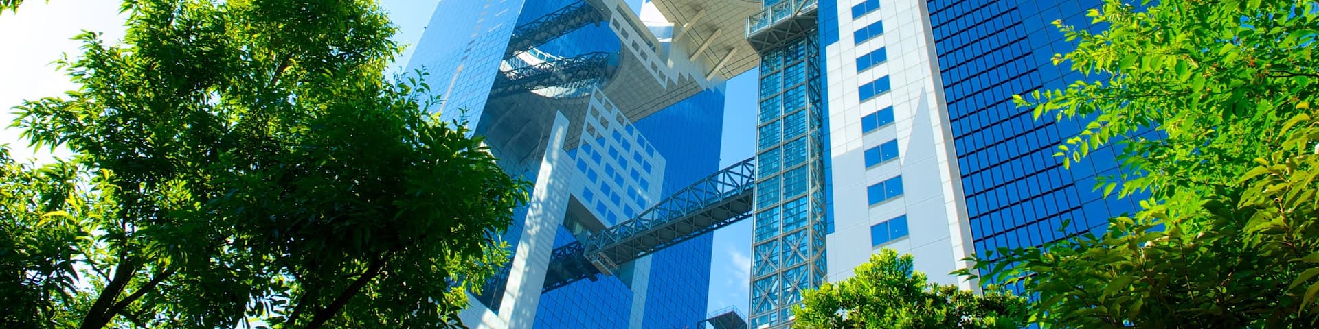 Umeda Sky Building showing central business district, skyline and modern architecture