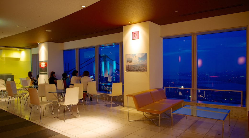 Umeda Sky Building showing dining out and interior views