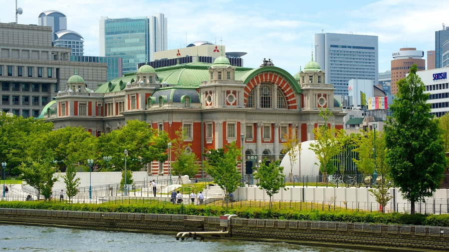 Nakanoshima Park with scenic riverside views and lush gardens in Osaka, Japan.