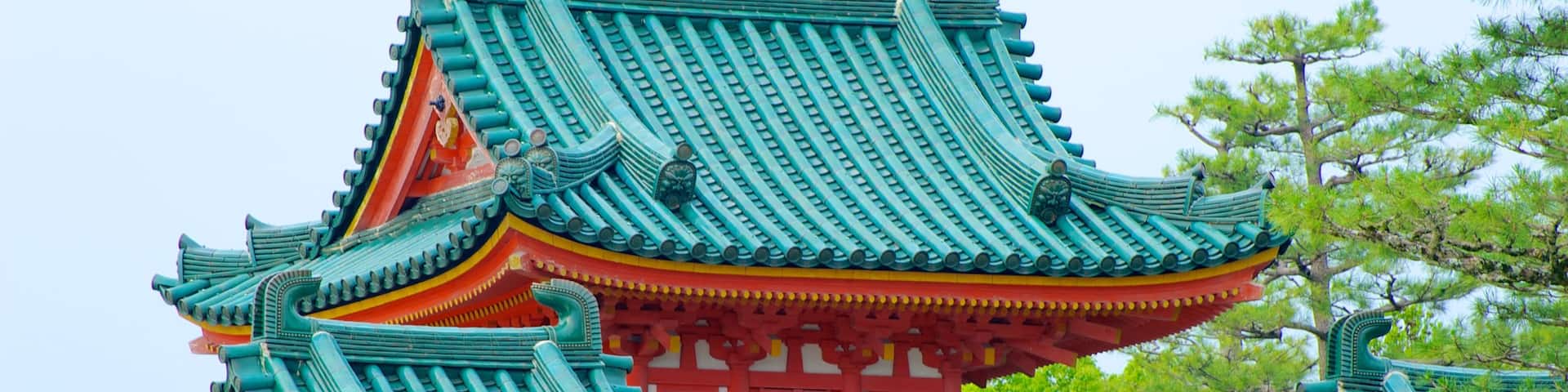 Heian Shrine featuring religious elements, a temple or place of worship and heritage architecture
