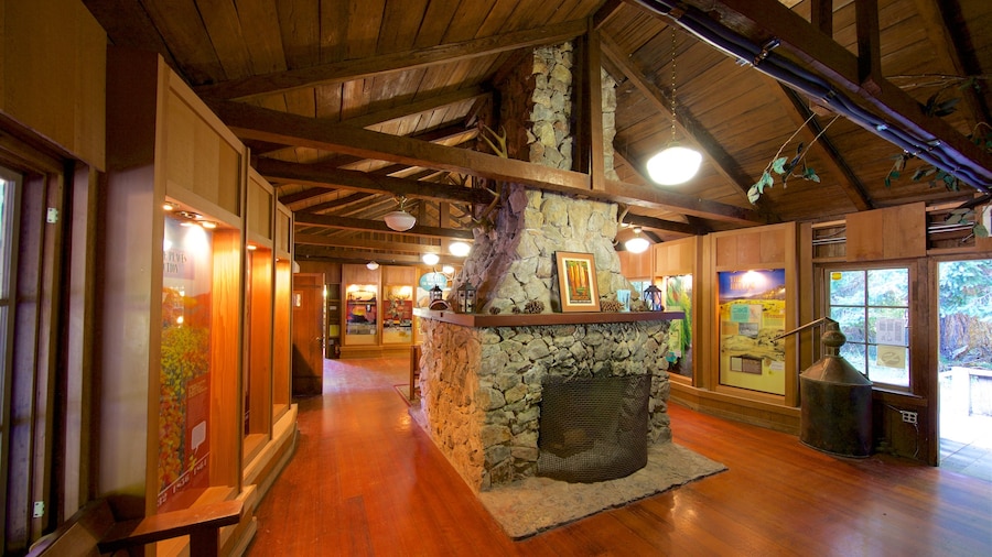 Prairie Creek Visitor Center which includes interior views