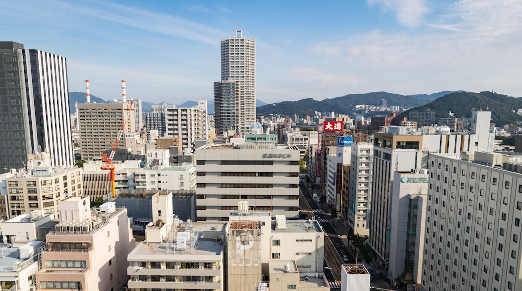 Hiroshima City Centre showing landscape views and a city