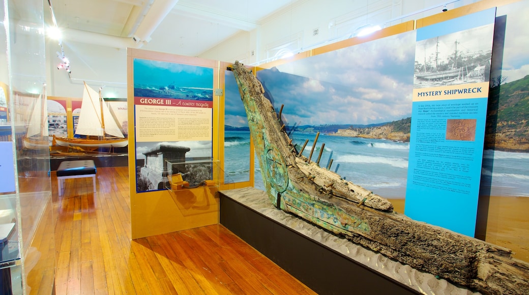 Maritime Museum of Tasmania featuring interior views