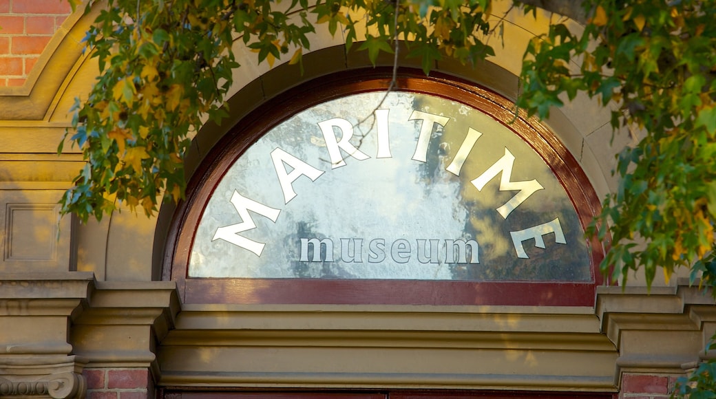 Maritime Museum of Tasmania featuring signage