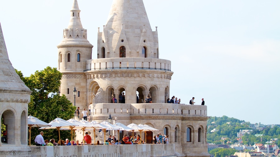 Castillo de Buda ofreciendo un castillo y también un gran grupo de personas