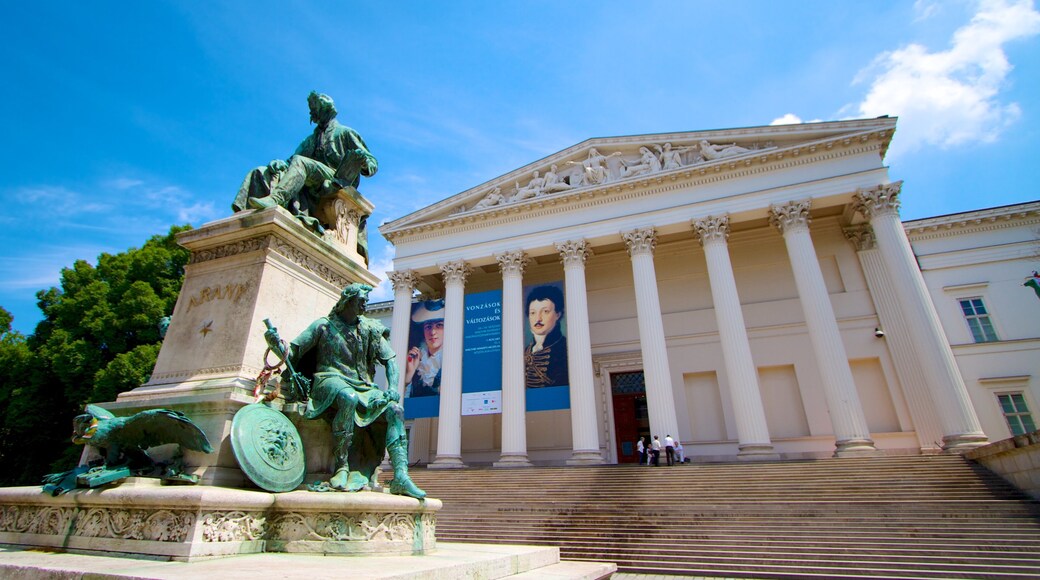 Hungarian National Museum featuring heritage elements and street scenes