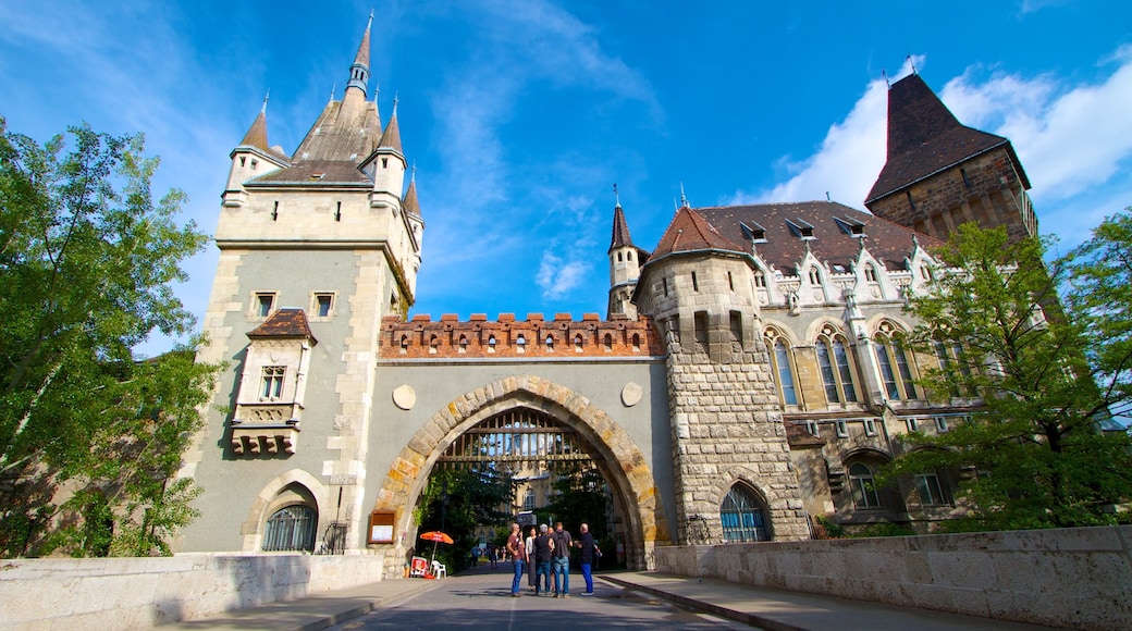 Vajdahunyad Castle which includes a castle and heritage architecture