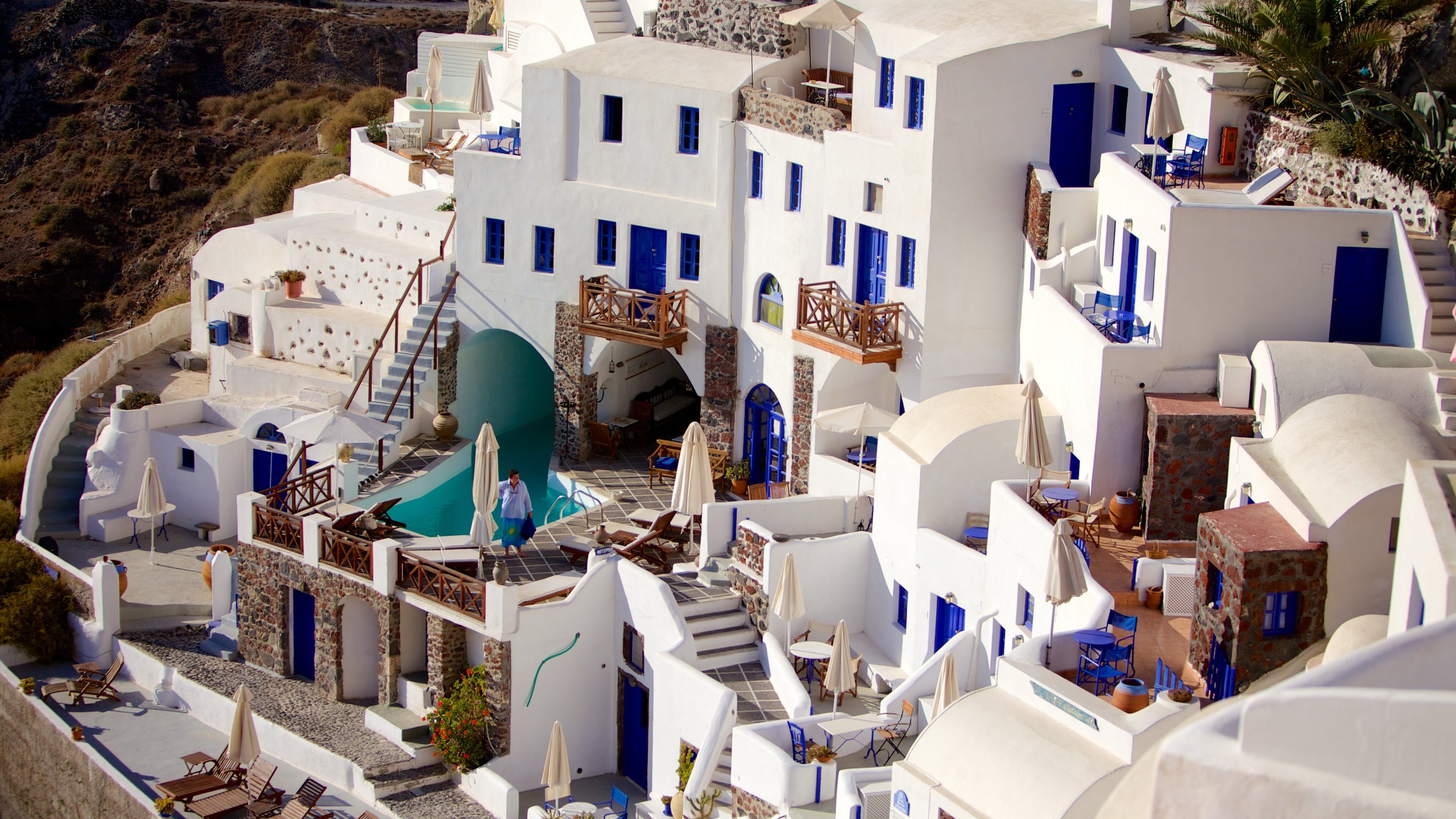 Image of Cyclades Architecture Hotels Houses Over The Caldera In