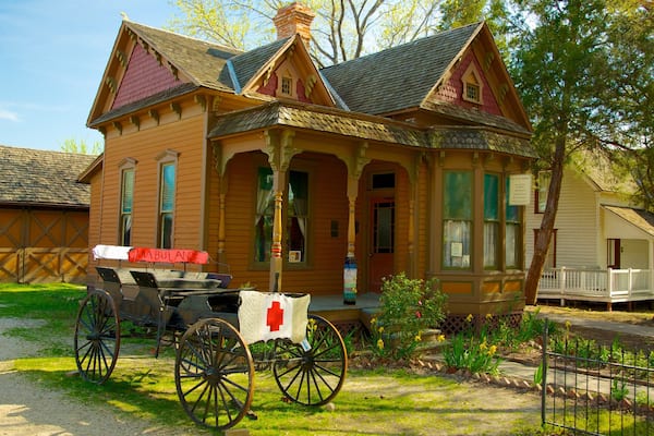 Dallas Heritage Village qui includes petite ville ou village, maison et patrimoine architectural