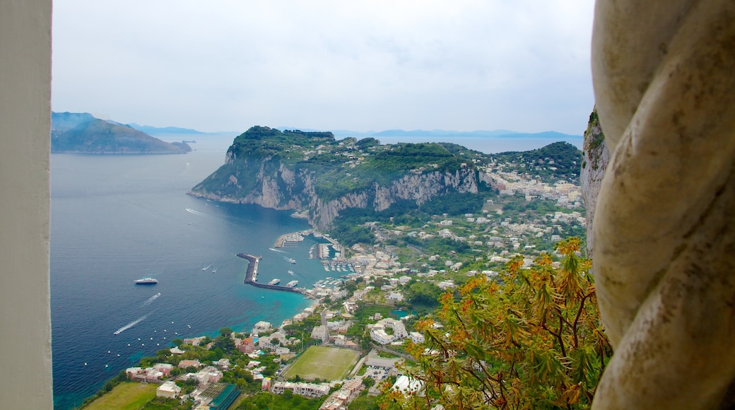 Villa San Michele showing a bay or harbour, a coastal town and general coastal views