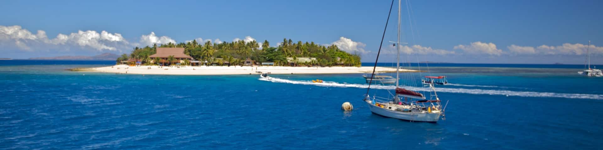 Fiji featuring boating, tropical scenes and landscape views
