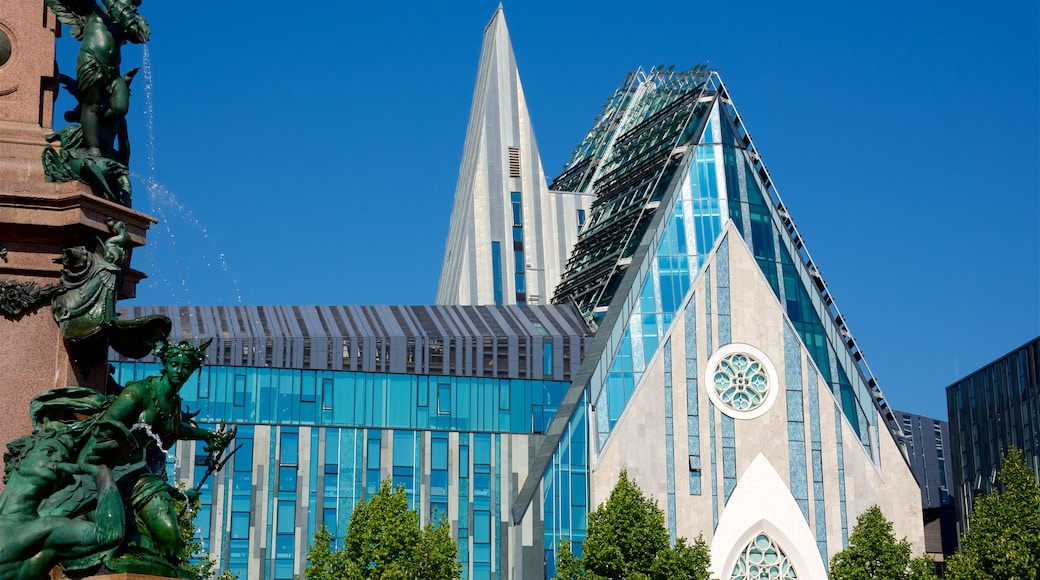 Zentrum showing modern architecture and a church or cathedral