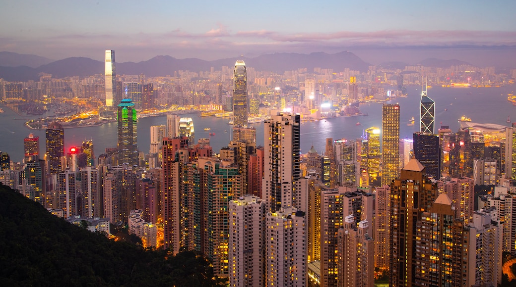 Hong Kong SAR showing a city, landscape views and a sunset