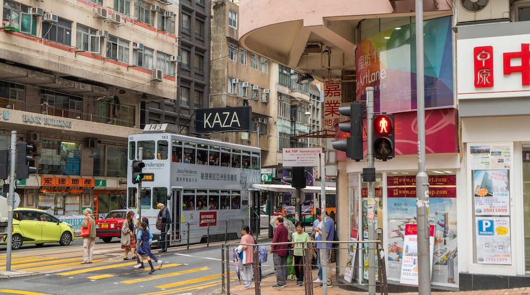 Sai Ying Pun which includes street scenes and a city