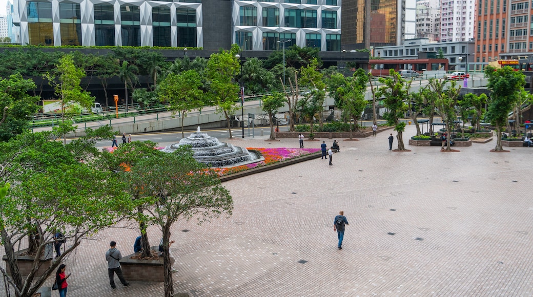 Central Plaza featuring a fountain and a square or plaza