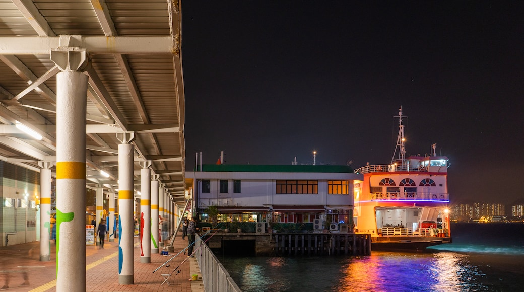 Hung Hom Star Ferry Pier which includes night scenes and a bay or harbor