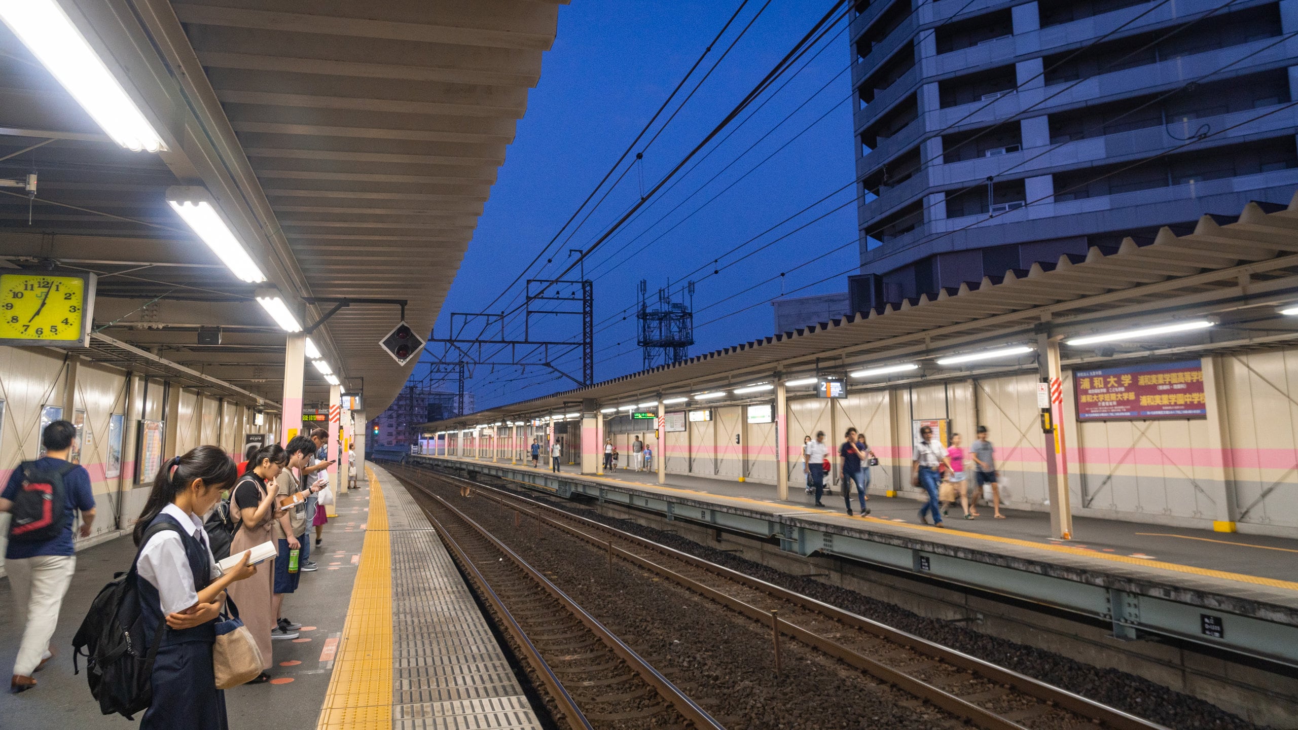 Saitama showing railway items and night scenes