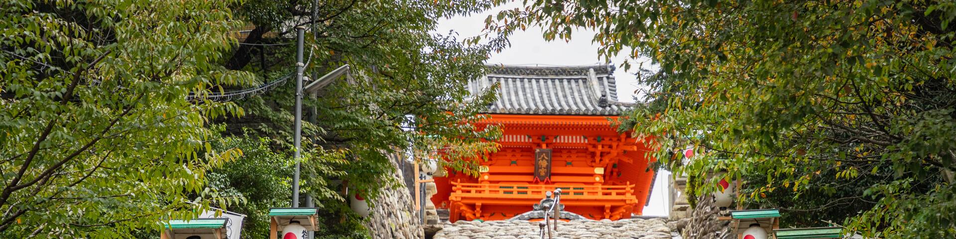Isaniwa Shrine featuring a garden as well as a couple