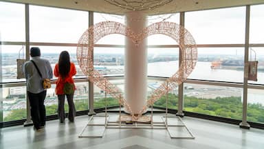 Chiba Port Tower featuring interior views, views and art