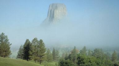 Wyoming featuring landscape views, mist or fog and mountains