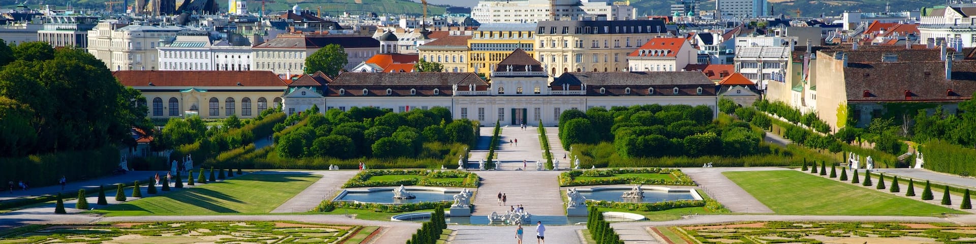 Belvedere showing a park, a castle and a square or plaza