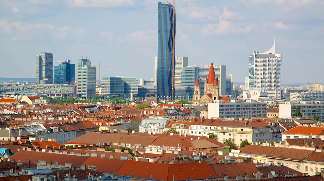 Wiener Prater featuring a high-rise building, a city and central business district