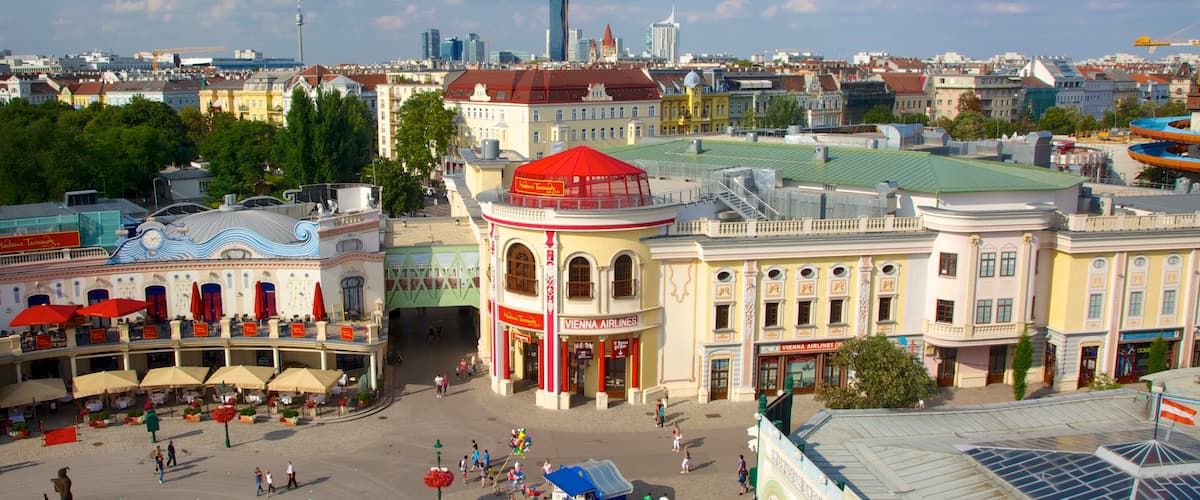 Wiener Prater which includes landscape views, a square or plaza and a city