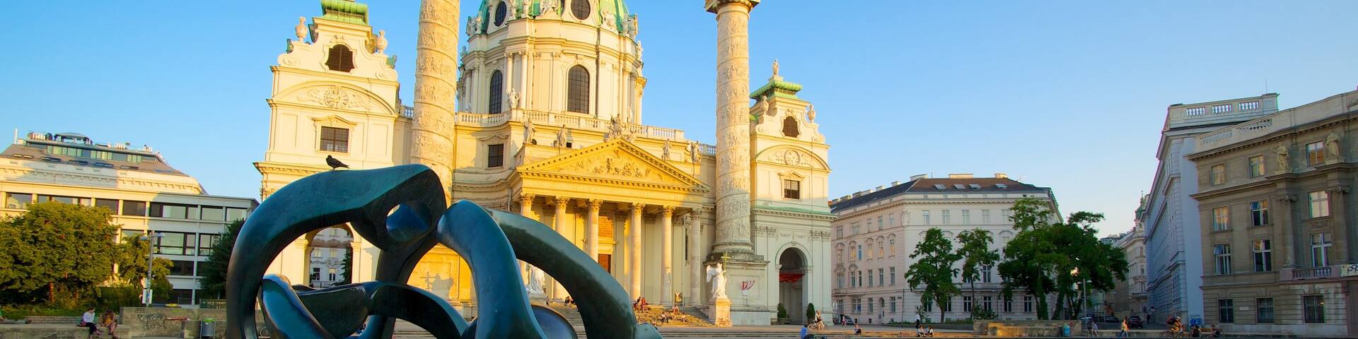 St. Charle\'s Church showing a city, heritage architecture and religious aspects