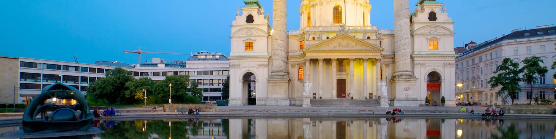 St. Charle\'s Church which includes a church or cathedral, a pond and religious elements