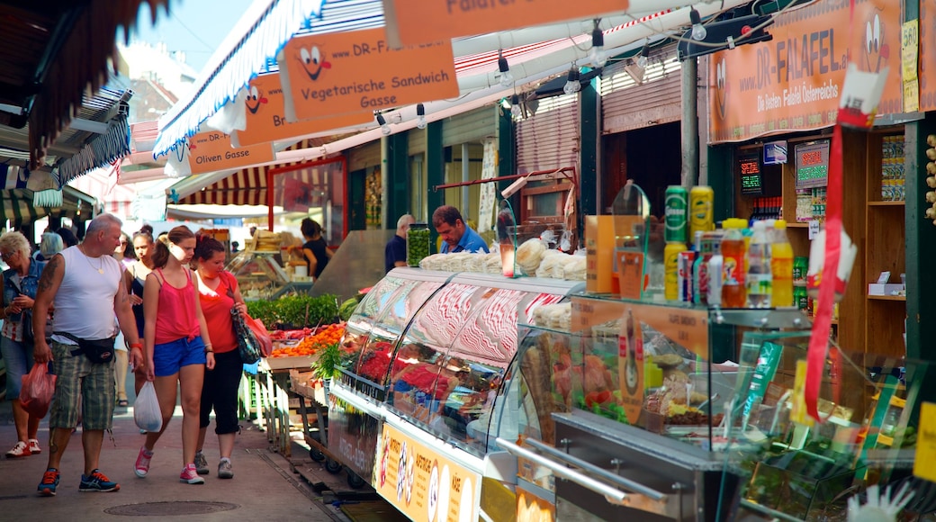 Naschmarkt mit einem Straßenszenen, Märkte und Speisen