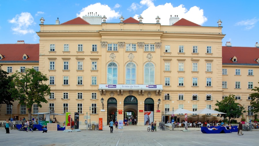 Trung tâm Văn hóa Museumsquartier trong đó bao gồm kiến trúc di sản, cảnh đường phố và thành phố