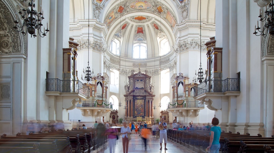 Salzburg Cathedral showing interior views, a church or cathedral and heritage architecture