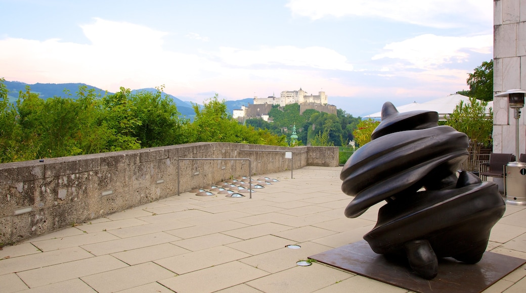 Moenchsberg Museum of Modern Art featuring skyline, outdoor art and a statue or sculpture