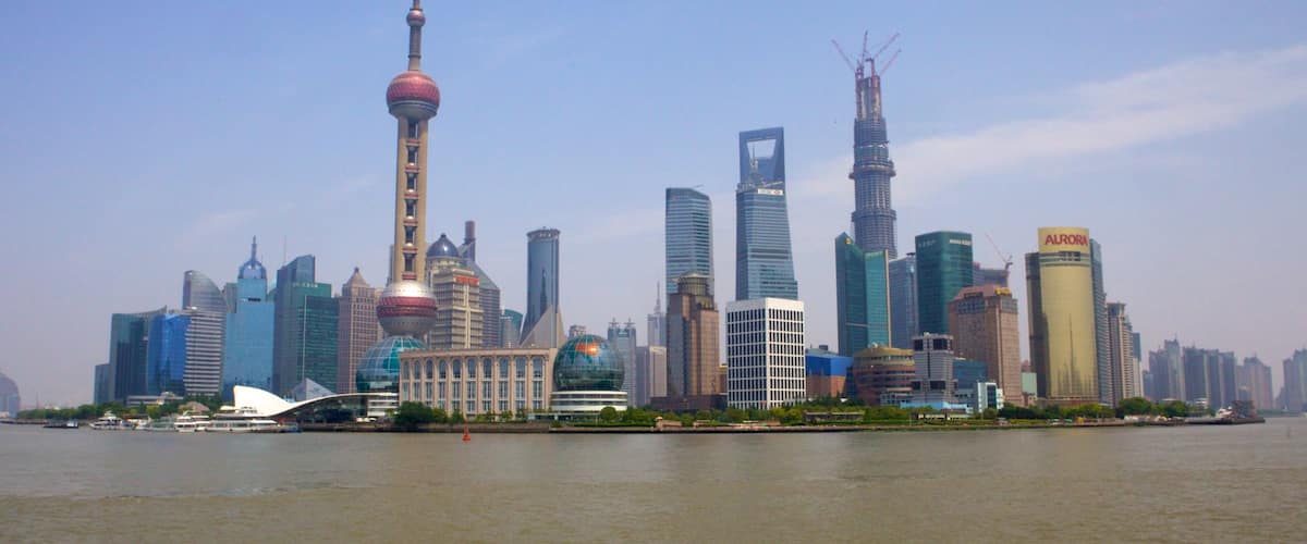 Shanghai which includes landscape views, modern architecture and a city