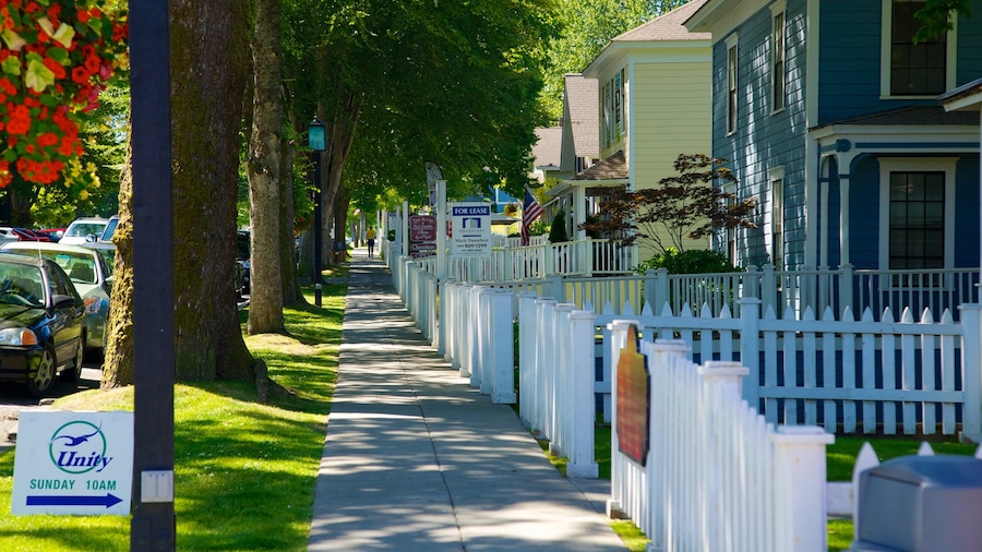 Port Gamble caratteristiche di casa, strade e piccola città o villaggio