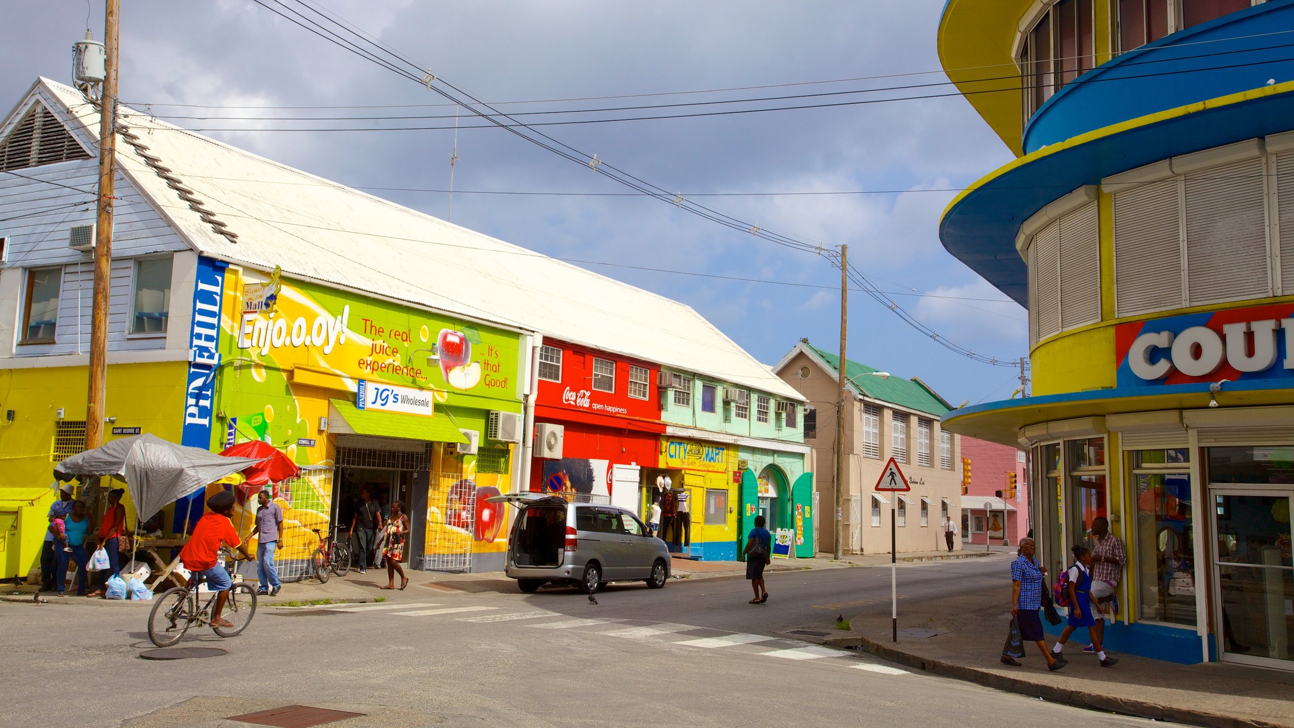 Bridgetown, Barbados - May 11, 2016: The streets at downtown of