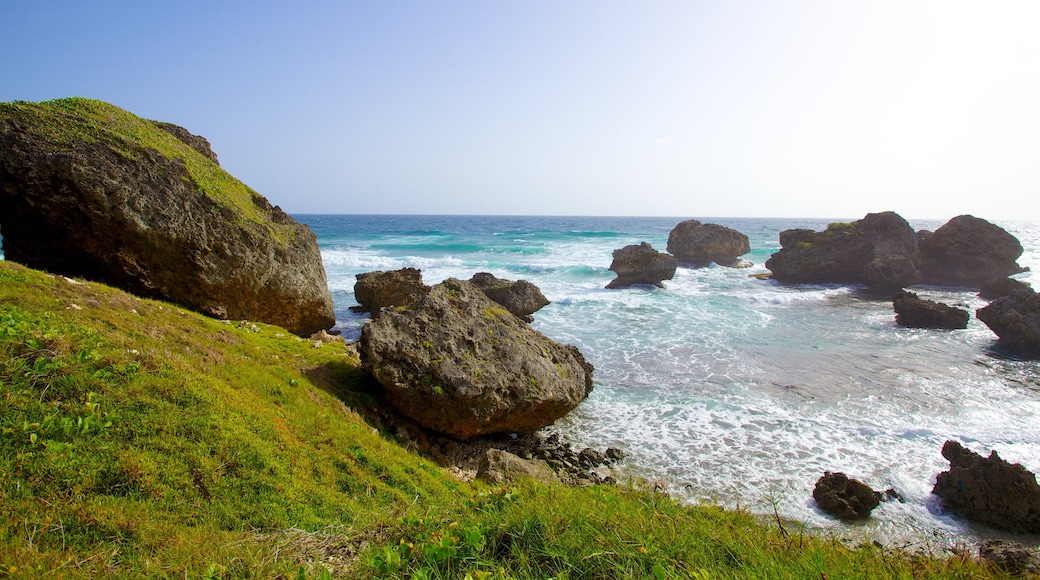 Bathsheba which includes rocky coastline and landscape views