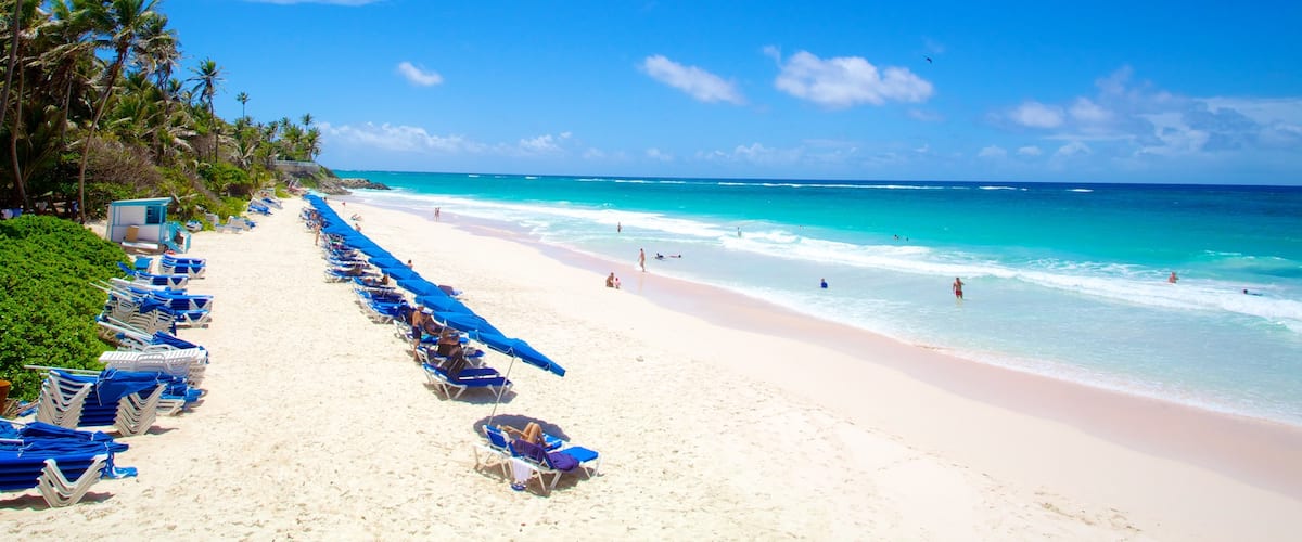 Playa Crane que incluye escenas tropicales, un hotel o resort de lujo y natación