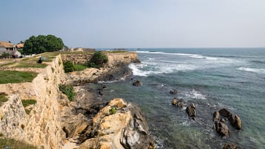 Dutch Fort showing rugged coastline and general coastal views