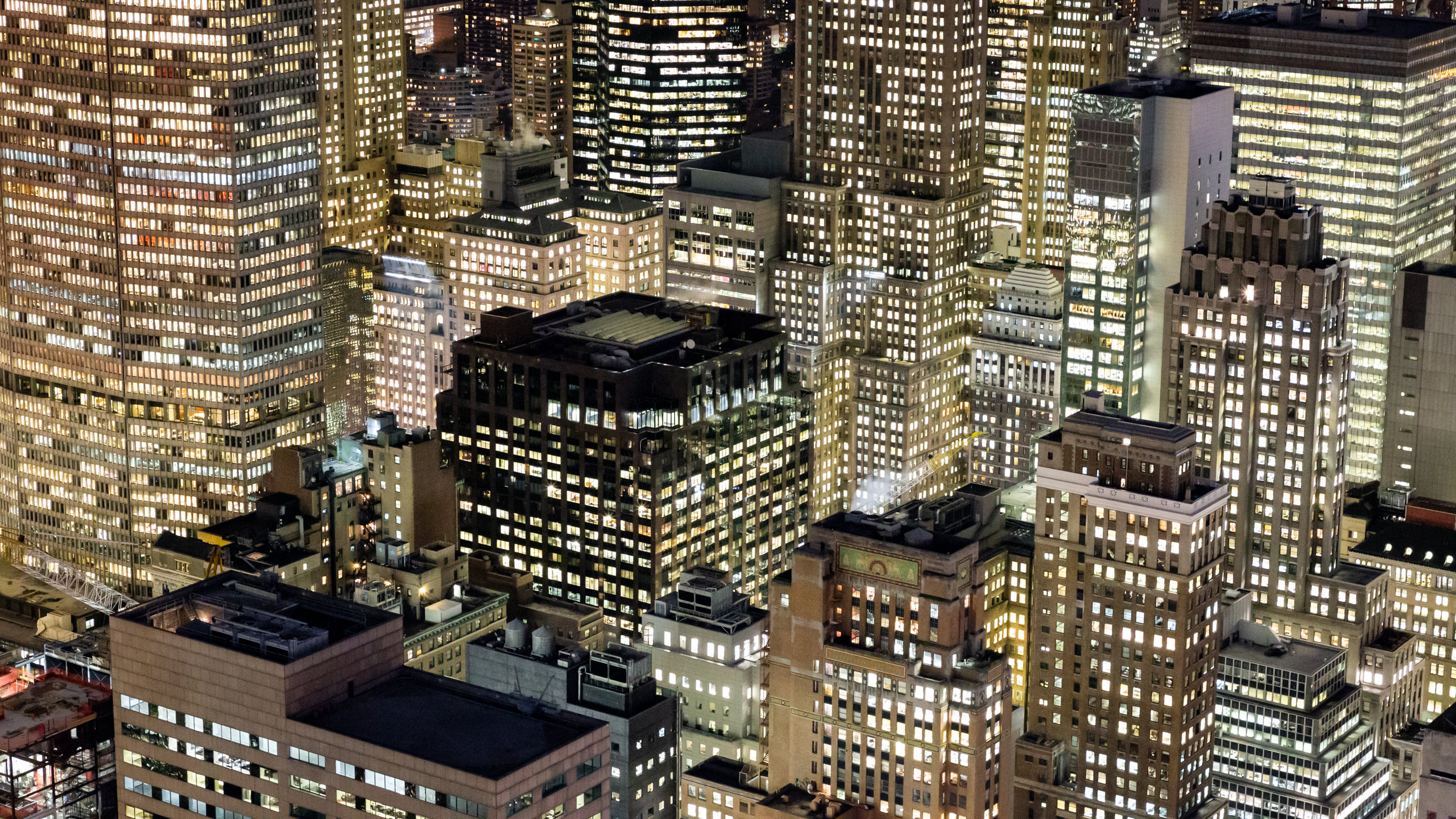 Desktop Wallpapers New York City USA Night Skyscrapers Houses Cities