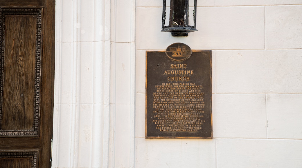 Saint Augustine Church which includes signage