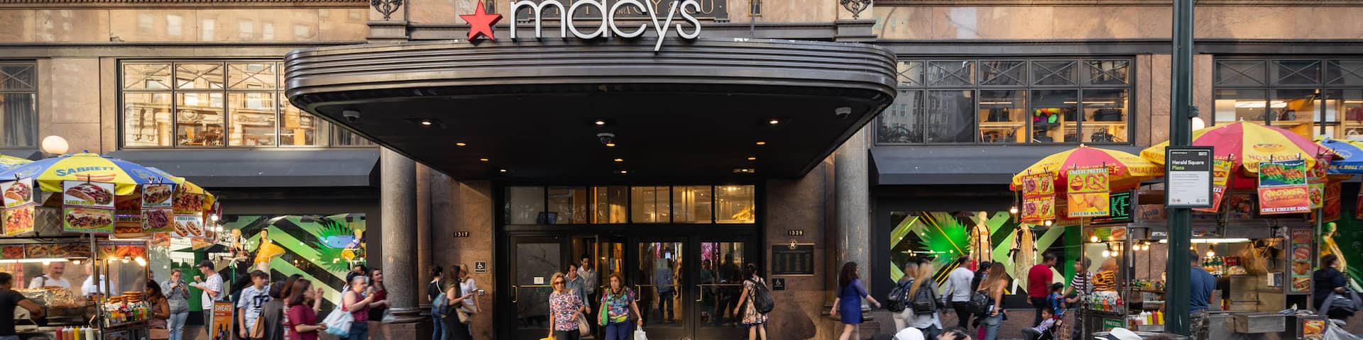 Macy\'s which includes signage, street scenes and a city