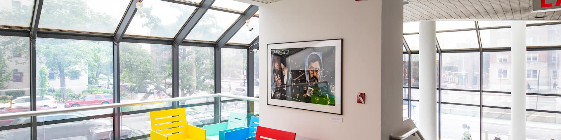The Bronx Museum of the Arts showing interior views and art